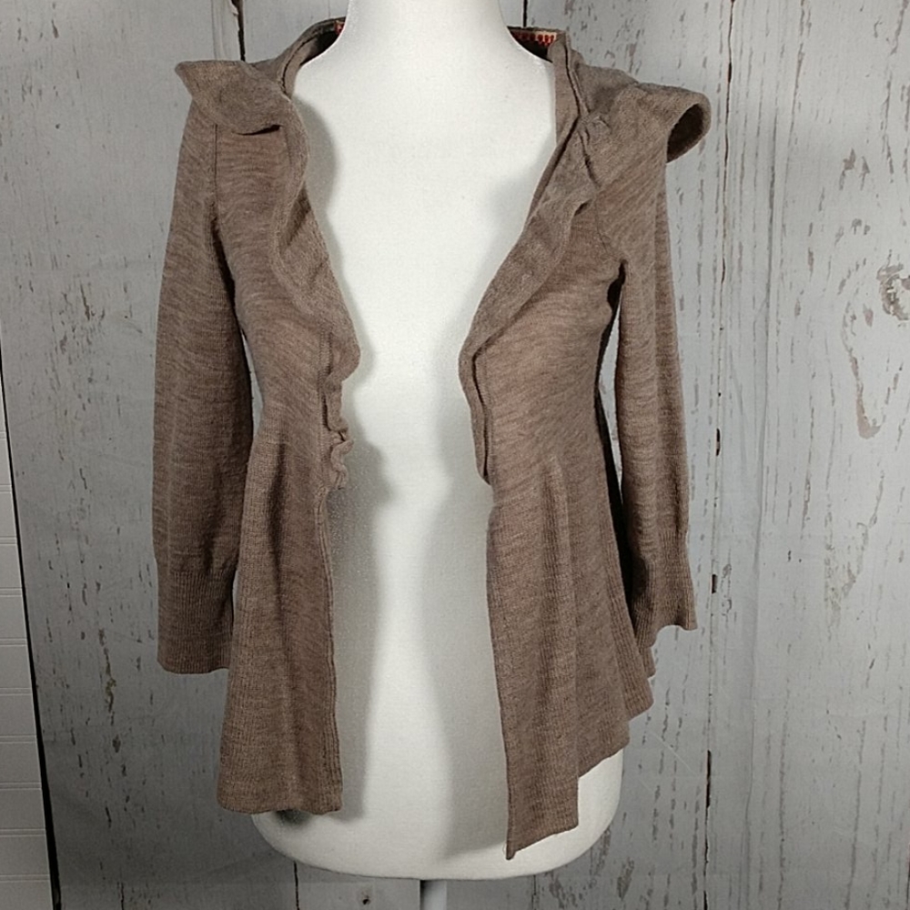 Anthropologie Moth Hooded Open Cardigan Sweater